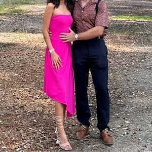 Hot pink tube dress. Size Small. Worn only once.